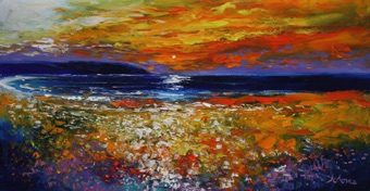 Sunset over the Mull of Kintyre from Machrihanish 16x30